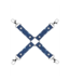 Ouch! 4-WAY Denim Hogtie Cross Bondage Riemen Met Roestvrijstalen Gespen