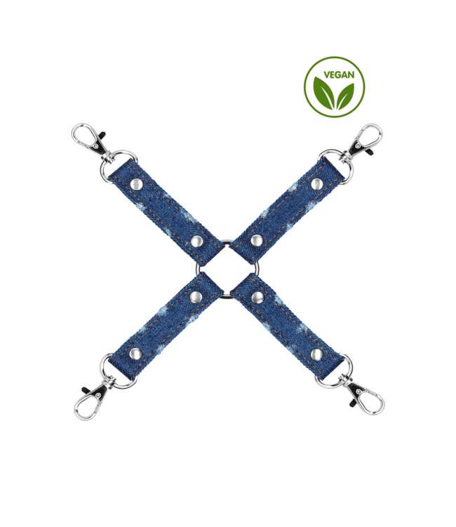 Ouch! Zelle 4-WAY Denim Hogtie | Edle Bondage-Ausrüstung für Kontrolle und Komfort