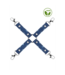 Ouch! 4-WAY Denim Hogtie Cross Bondage Riemen Met Roestvrijstalen Gespen