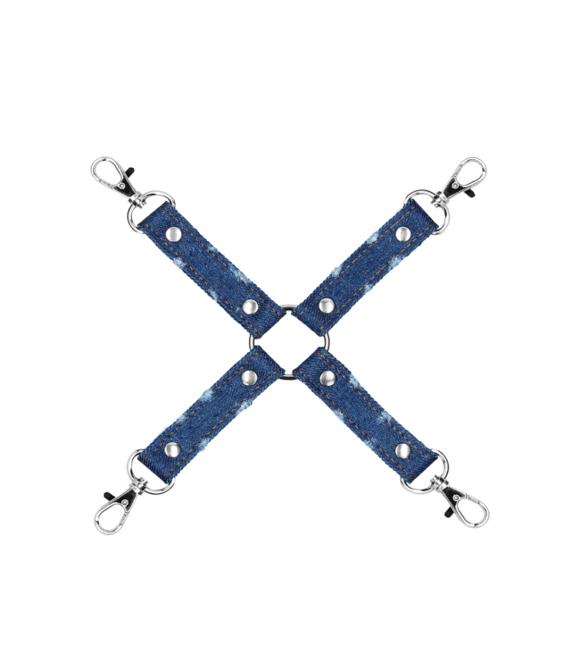 Ouch! 4-WAY Denim Hogtie: Stylish Bondage Gear for Ultimate Control