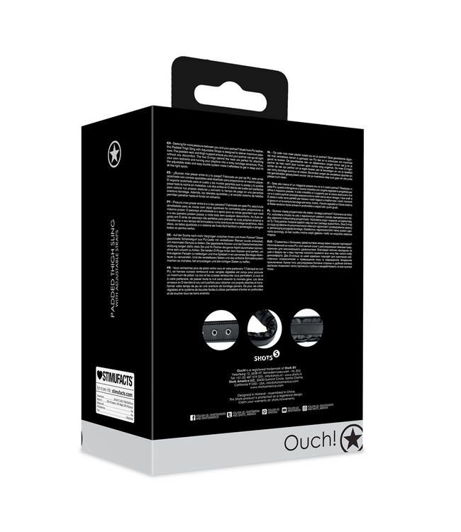 Ouch! Adjustable Padded Black Thigh Strap for Comfort & Kinky Fun