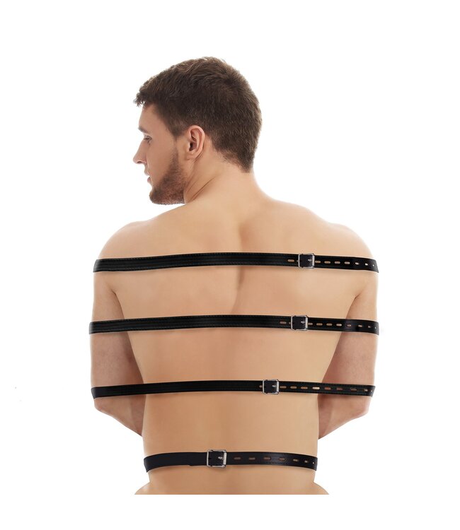 Ouch! Ultimate Control Full Body Bondage Straps - Soft PU Leather, 7 Adjustables