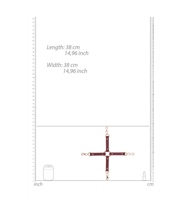 Ouch! Connector Hogtie Luxe Lederlook Rood Met Gouden Accenten | Ouch Halo