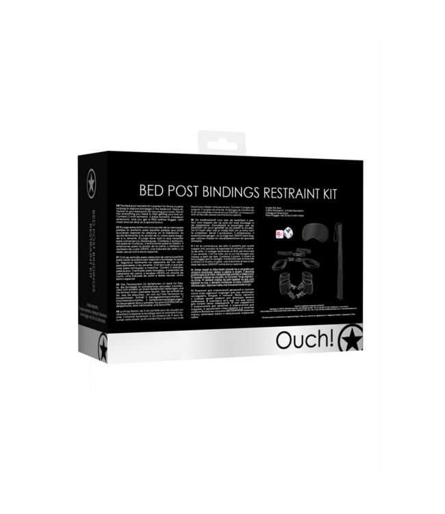 Ouch! Bedstijl Pols- En Enkelboeien Set Met Leren Flogger En Accessoires
