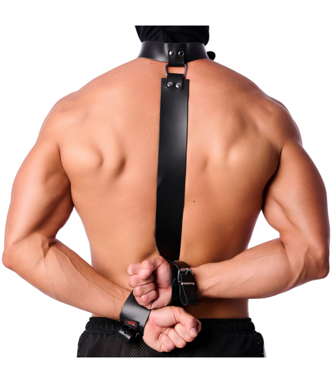 Red Leather High-Quality Black Leather Bondage Collar – Stylish & Durable Design