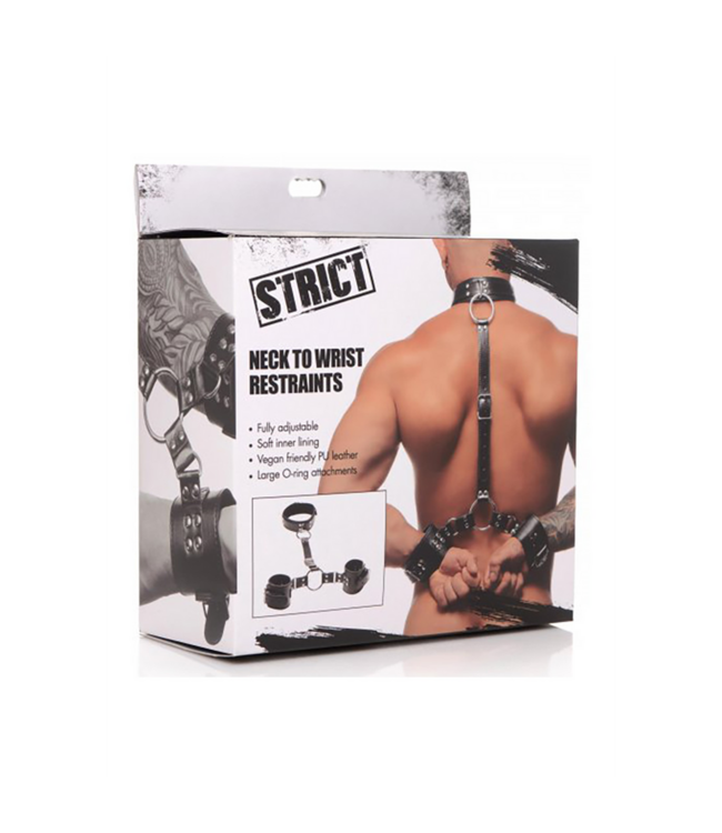 XR Brands Neck To Wrist Set Van Vegan PU-Leer Met Comfortabele Voering