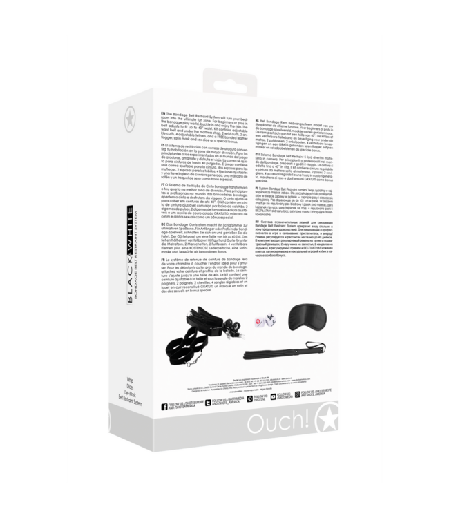 Ouch! Verstelbaar Bondage Riem Bedwangsysteem Met Boeien, Bevestiging & Accessoires