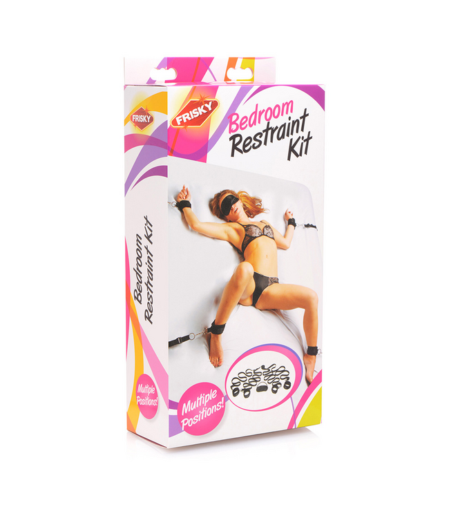 XR Brands Frisky Tragbares Schlafzimmer-Fessel-Set | Bequeme Sicherheit und Spaß