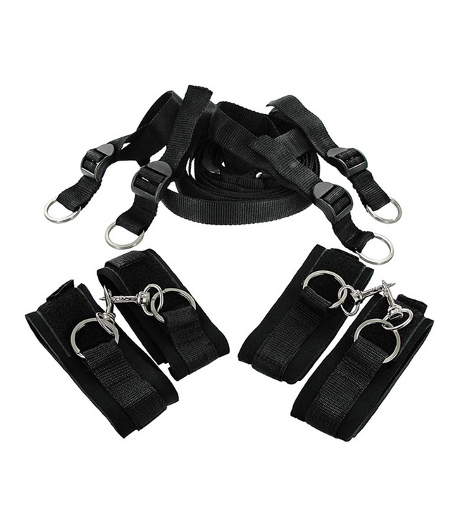 XR Brands Portable Comfort Bedroom Restraint Kit with Soft Neoprene Cuffs