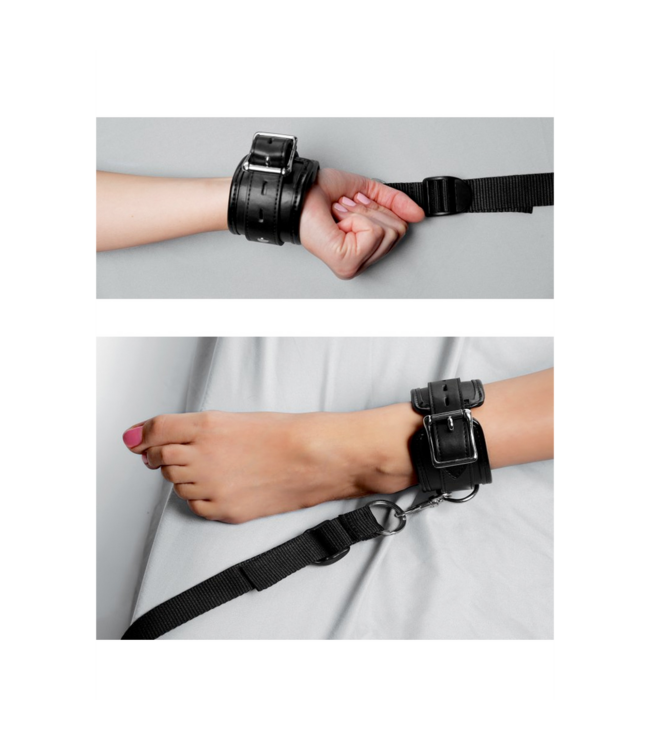 XR Brands Black Bed Restraint Set for Exciting Bondage Adventures by XR Brands
