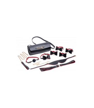 XR Brands Compacte BDSM Set Met Leren Strikboeien En Draagtas Voor Discrete Kink