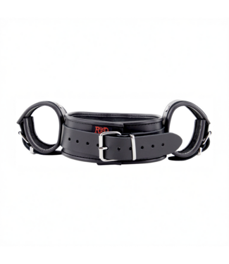 Red Leather Stylish Black Leather Neck and Handcuffs - Durable European Craftsmanship