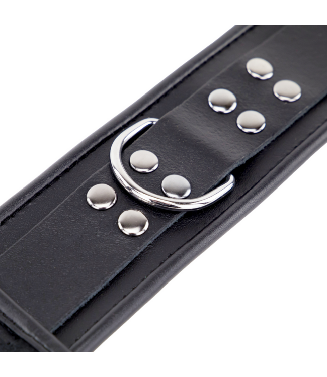 Red Leather Stylish Black Leather Neck and Handcuffs - Durable European Craftsmanship