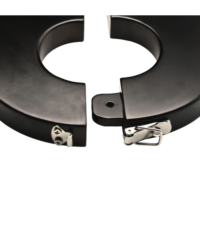 XR Brands Stylish Black Wooden Wrist and Ankle Cuffs for BDSM Play