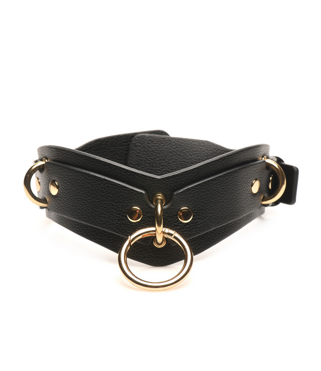 XR Brands Stilvolles Lover's Restraints Set aus veganem Leder - Schwarz