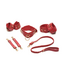 XR Brands Vegan Leather Red Lover’s Restraints Set - Stylish BDSM Gift