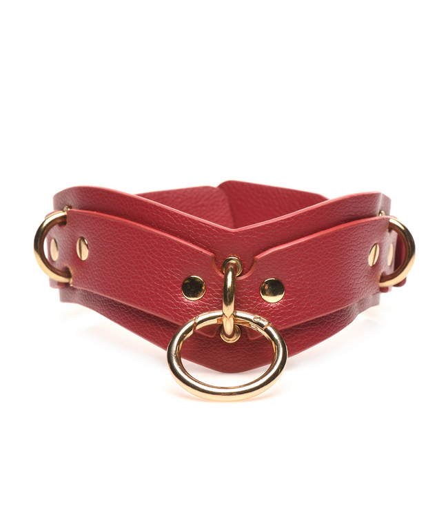 XR Brands Vegan Leather Red Lover’s Restraints Set - Stylish BDSM Gift
