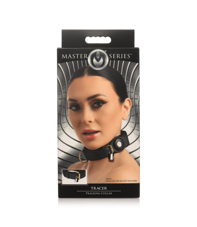 XR Brands Stylish Black Tracer Tracking Collar - Adjustable & Discreet Design