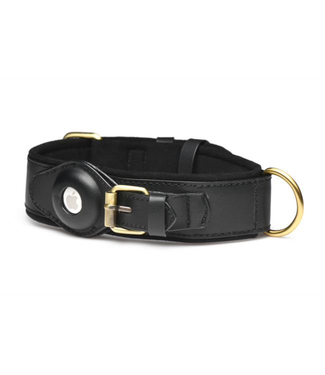 XR Brands Discrete Faux Leer Tracking Halsband Verstelbaar Zwart XR Brands