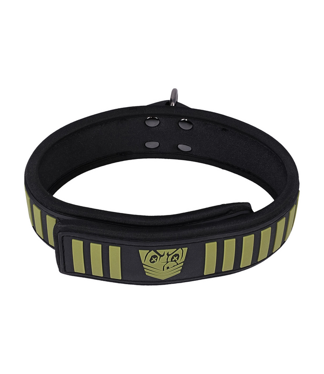Doc Johnson Taktisches Halsband & Leine Schwarz/Grün – Verstellbar, Komfortabel und Sicher