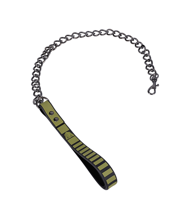 Doc Johnson Taktisches Halsband & Leine Schwarz/Grün – Verstellbar, Komfortabel und Sicher