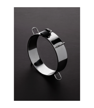 Steel by Shots Elegantes Sklavenhalsband aus Edelstahl mit D-Ringen für Bondage-Spiel