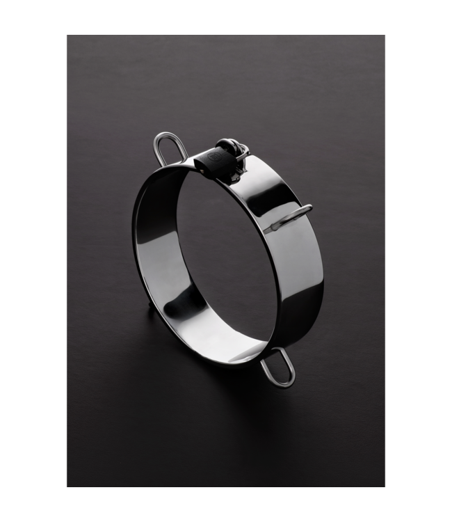 Steel by Shots Durable Stainless Steel Dungeon Collar with 4 D-Rings for Bondage
