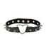 XR Brands Verstelbare Spiked Heart PU-Leer Kraag Zwart Met Stalen Details