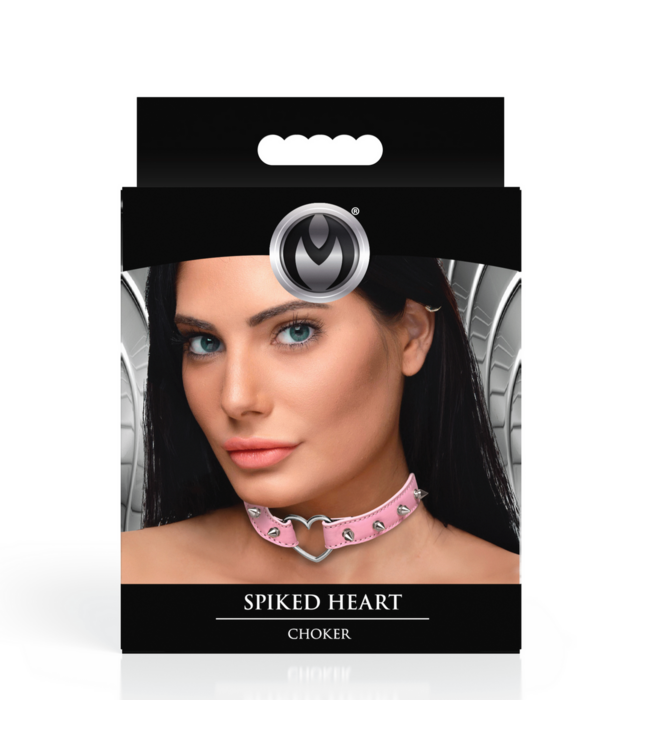 XR Brands Stachelherz Choker Pink – Edgy Modeaccessoire für Kinky Fans