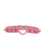 XR Brands Edgy Pink Spiked Heart Choker - Adjustable Kinky Style Accessory