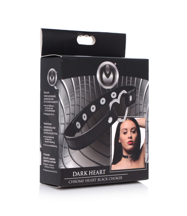 XR Brands Dunkles Herz Choker mit Metallherz – Cooles Accessoire für Romantiker