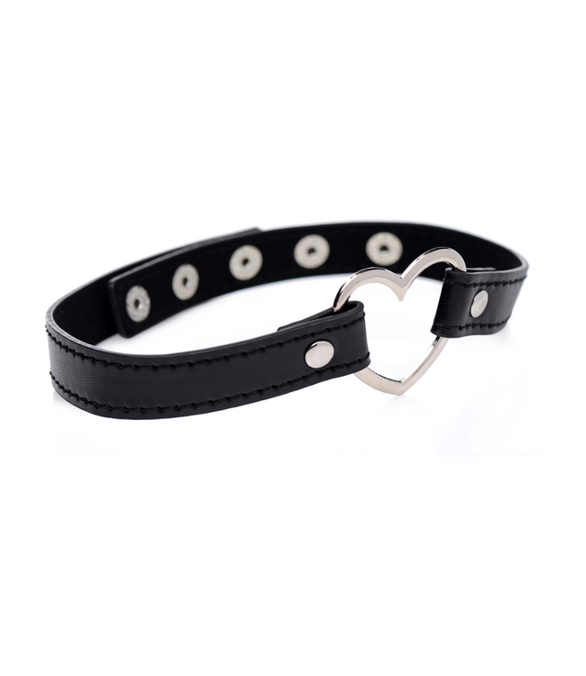 XR Brands Dunkles Herz Choker mit Metallherz – Cooles Accessoire für Romantiker