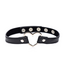 XR Brands Zwarte Chrome Heart Choker Met Metalen Hart – Nikkelvrij, PU-Leer & Staal