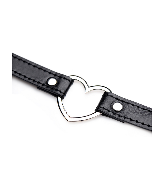XR Brands Dunkles Herz Choker mit Metallherz – Cooles Accessoire für Romantiker