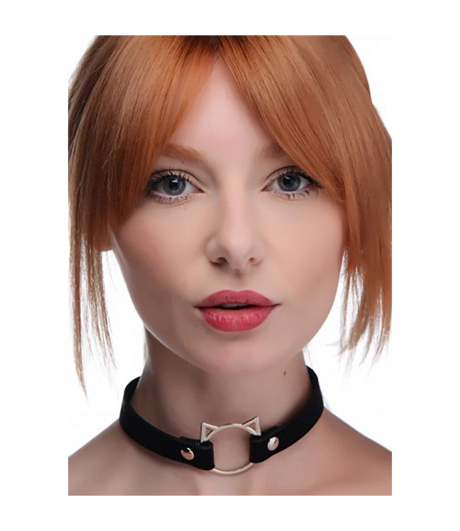 XR Brands Verspielter Kinky Kitty Ring Choker Schwarz – Trendiges Accessoire für Katzenliebhaber
