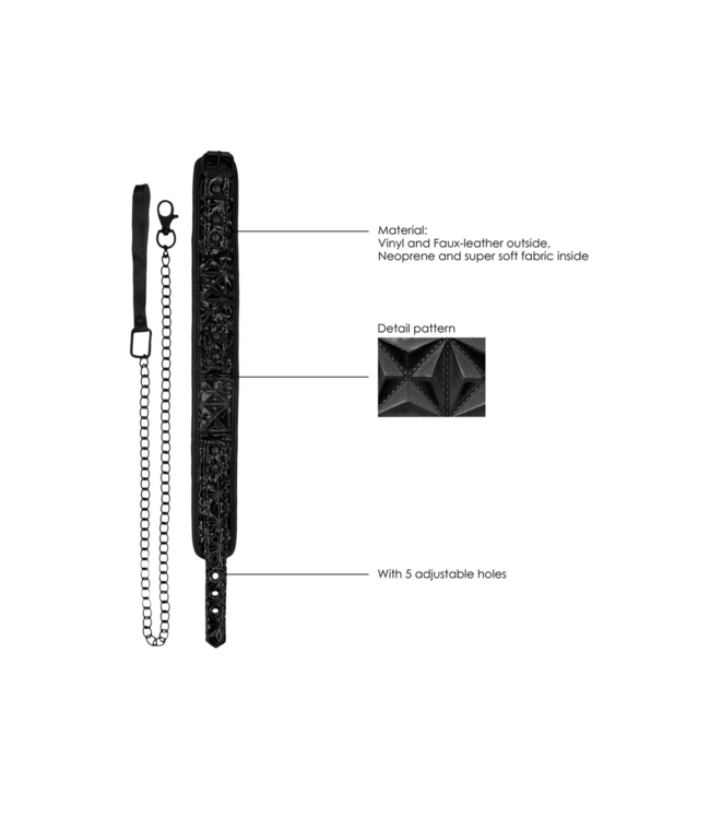 Ouch! Neopreen Halsband Met Verstelbare Riem En Karabijnsluiting 52,5 Cm