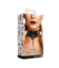 Ouch! Robustes Lederhalsband mit Leine – Bequem und stilvoll für Bondage-Spieler