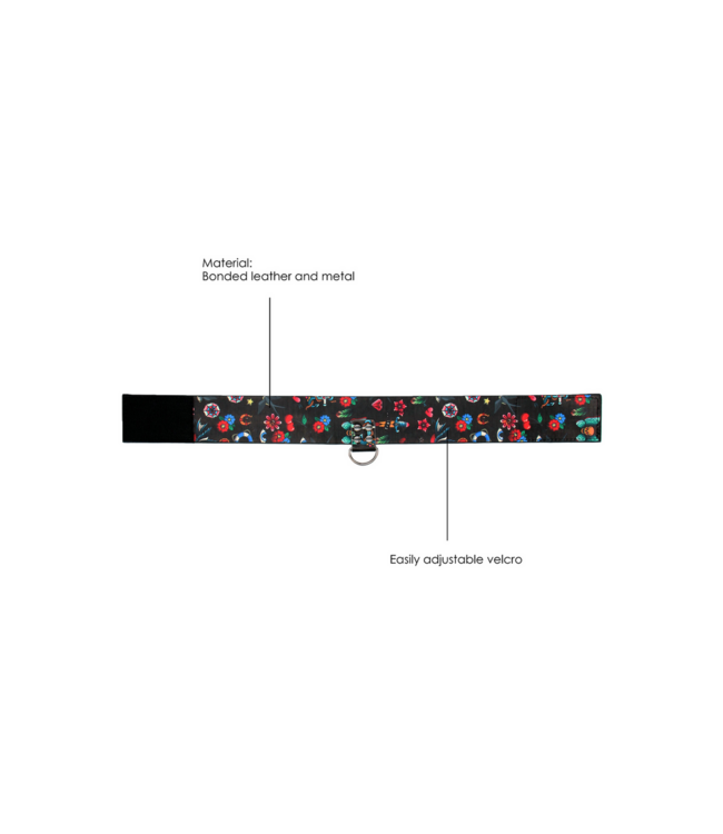 Ouch! Ultrastijve Leren Halsband Met Verstelbare Klittenbandsluiting En Ketting
