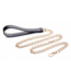 XR Brands Black And Gold Bondage Ketting Met PU-Leer Handlus 85 cm