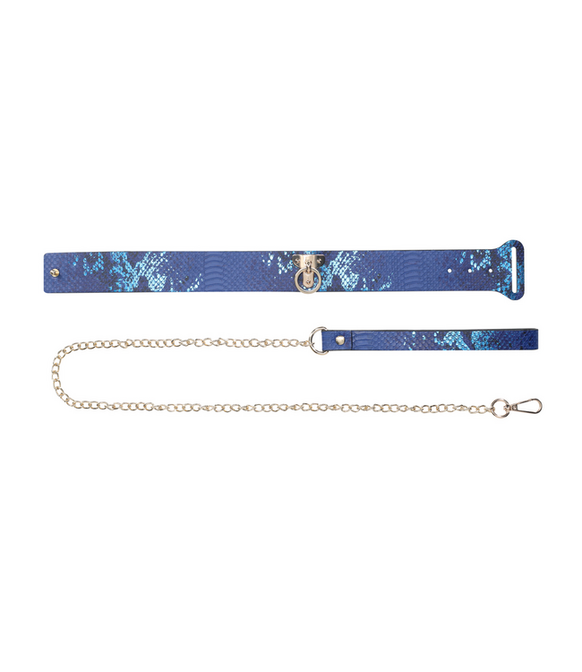 Ouch! Florence Collection Blue Collar & Leash - Stylish, Durable & Comfortable