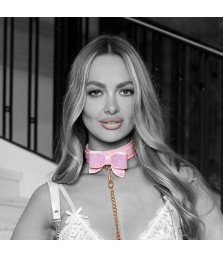Ouch! Paris Collection Pink Collar & Leash – Stylish, Sturdy, Iridescent