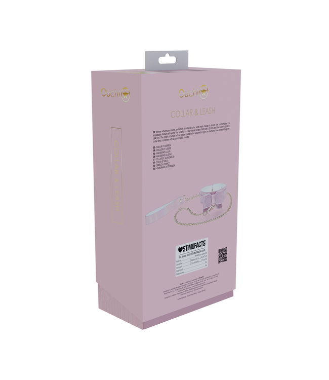 Ouch! Paris Collection Pink Collar & Leash – Stylish, Sturdy, Iridescent