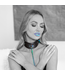 Ouch! Ouch! Venice Set Gelamineerde Leren Halsband En Leash Met Iriserende Hardware