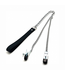 Red Leather Luxury Black/Silver Nipple Clamps with 55cm Leather Leash