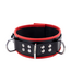 Red Leather Adjustable Leather Necklace with 3D Rings in Red/Black - Stylish Accessory