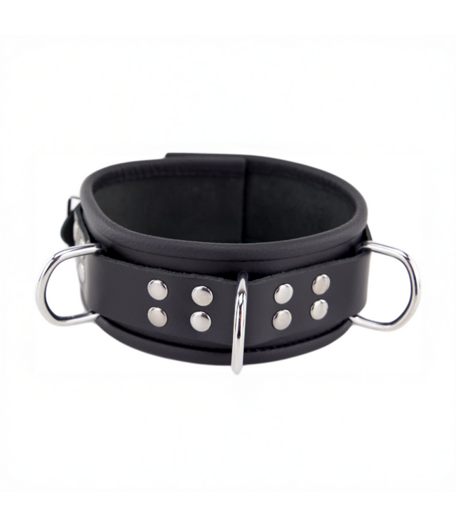 Red Leather Robuste Lederkette mit 3D-Metallringen – Stilvoll und langlebig