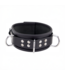 Red Leather Stylish Black Leather Necklace with 3D Metal Rings & Rivets
