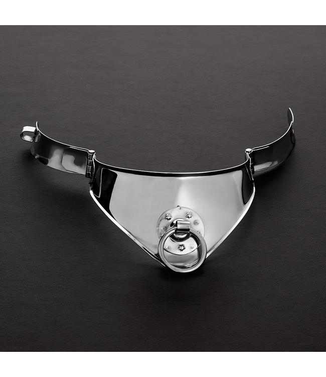 Steel by Shots Vrouwelijke Verchroomde Steel by Shots Slavenhalsband Met O-Ring 16 Cm