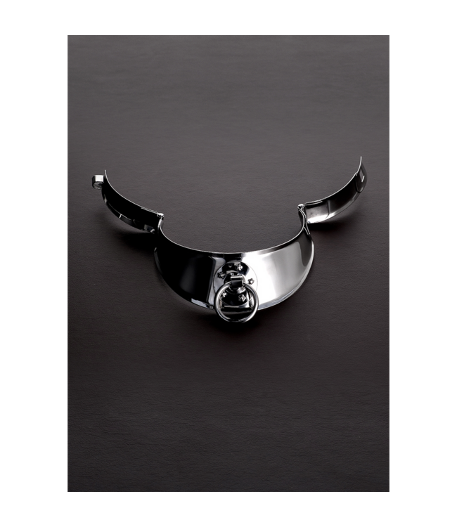Steel by Shots Roestvrijstalen Heren Collar Met Suède Voering En O-Ring Sluiting