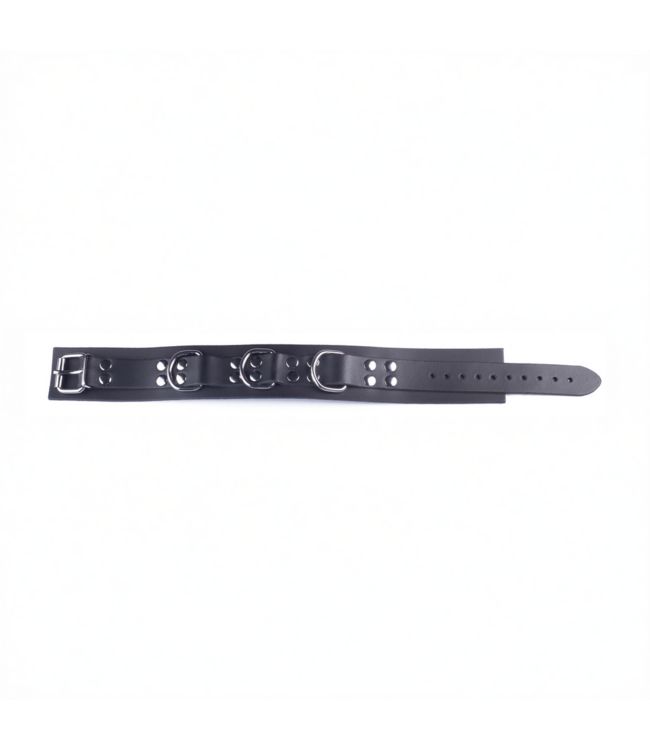 Red Leather Leren Ultra Accessoire Ketting 5,5 cm Breed Verstelbaar Metalen Sluitingen Zwart